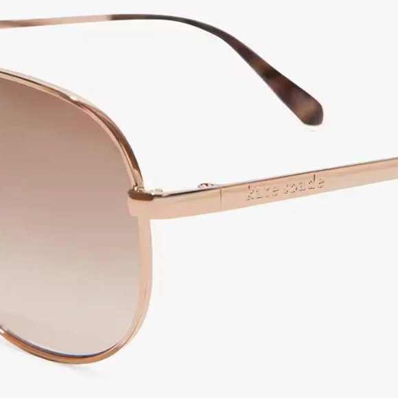 KATE SPADE NEW YORK Emmaline Rose Gold Aviator Sunglasses - Picture 3 of 3